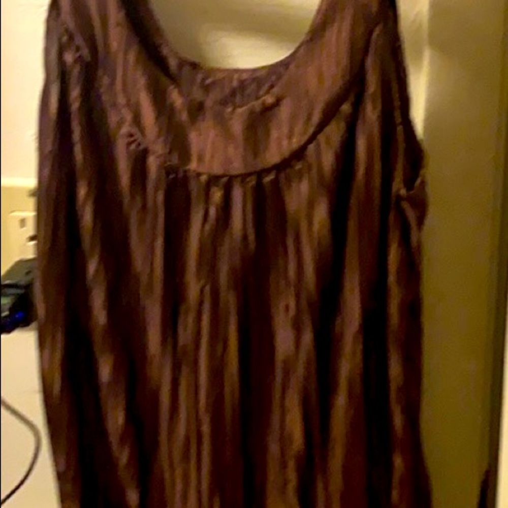 Ladies brown polyester sleeveless top with open back
